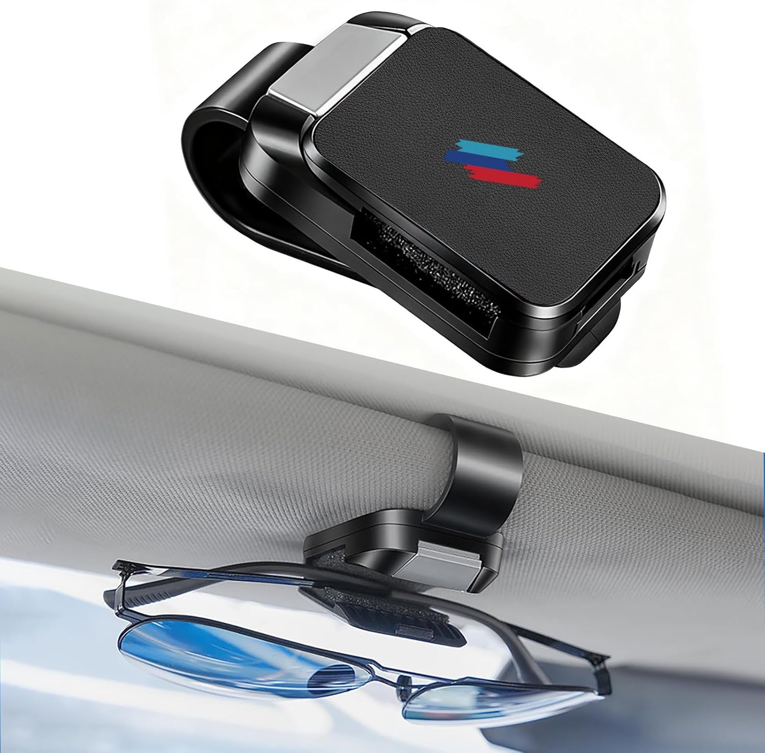 1 Pack Car Sunglass Holder Fits for BMW X3 X5 X7 X1 Ix X6 X2 X4 4 3 5 7 2 8 Series Z4 XM, Car Visor Glasses Holder Durable Sunglass Holder Clip Car Interior Accessories (Black)