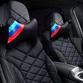 2 PCS Car Headrest Pillow for BMW Accessories, Car Soft PU Leather Neck Pillow Support