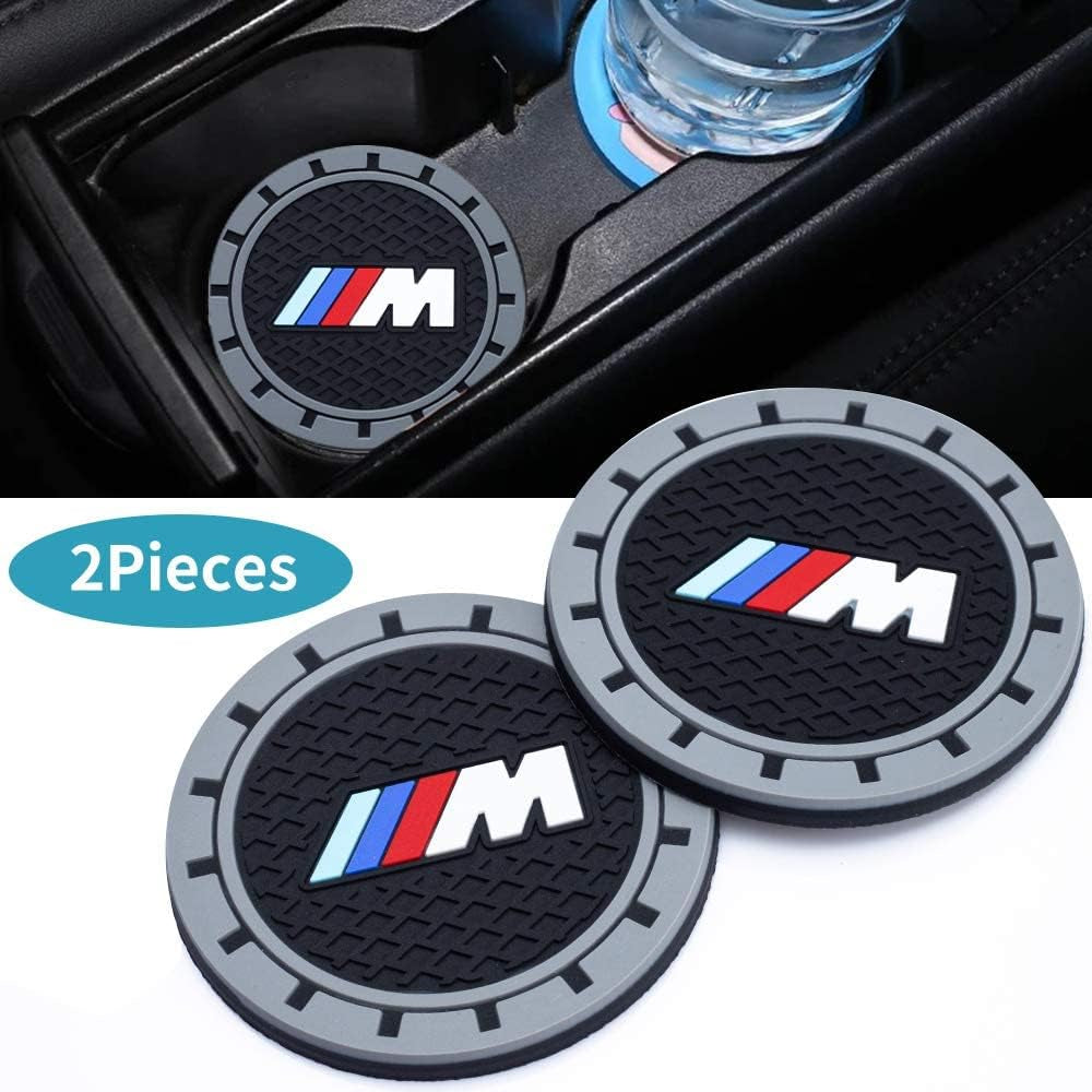 For BMW M Car Cup Holder Coaster, Auto Cup Holder Insert Coaster Compatible with BMW M M2 M4 M5 M6 M8 X1 X2 X3 X5 X6 M135I M240I Z4 328I X7, 2PCS