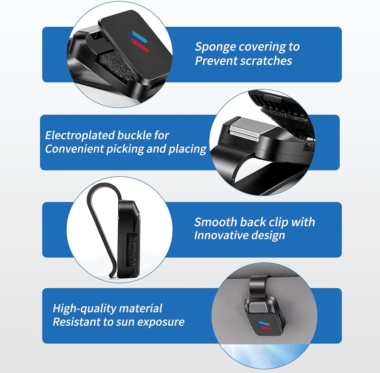 1 Pack Car Sunglass Holder Fits for BMW X3 X5 X7 X1 Ix X6 X2 X4 4 3 5 7 2 8 Series Z4 XM, Car Visor Glasses Holder Durable Sunglass Holder Clip Car Interior Accessories (Black)